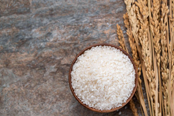 一碗大米和水稻概念氛围相片