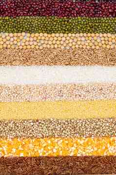 五谷杂粮条形平铺对比展示图红豆高清素材