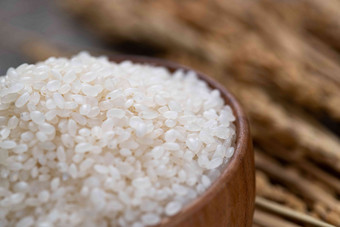 一碗大米和水稻主食高清摄影