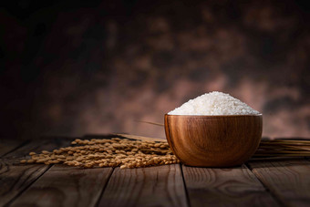 一碗大米和水稻水稻影相