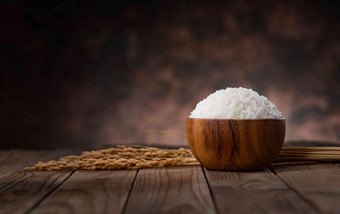 一碗米饭和水稻熟食高端影相