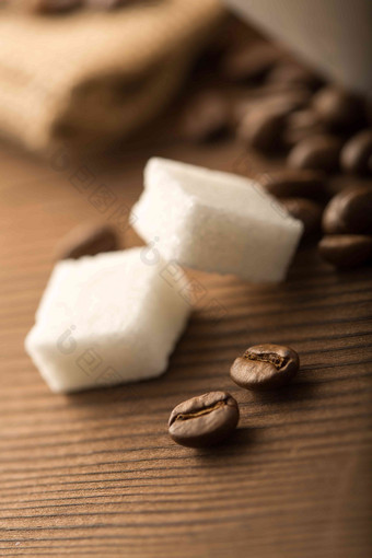 咖啡豆与方糖想法高端场景