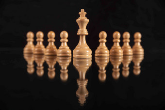 国际象棋商务反射成一排高端拍摄