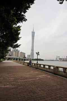广州珠江新城市区地标建筑氛围素材
