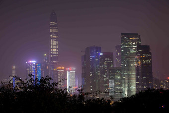 广东省深圳莲花山夜景建筑外部高质量图片