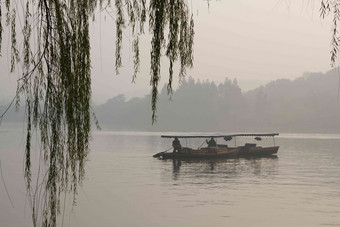 杭州西湖天空<strong>名胜古迹</strong>清晰镜头