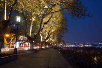 浙江省杭州西湖夜景东亚高端相片