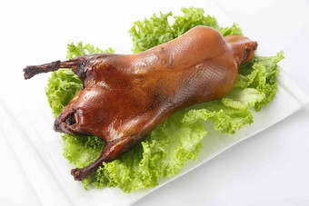 北京烤鸭概念传统文化水平构图照片