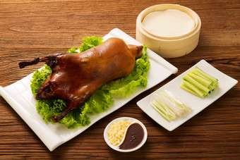 北京烤鸭新鲜调味品中华美食高端拍摄