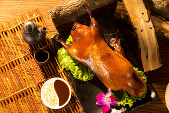 北京烤鸭特写美味健康的高质量摄影图