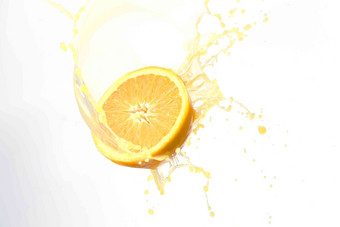 橙子橙汁无人氛围摄影图