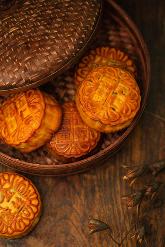 酥皮糕点中国元素圆形祝福