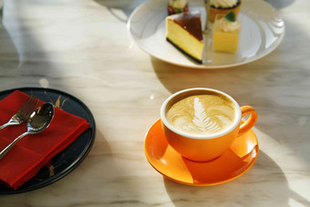 咖啡和蛋糕舒服高清摄影图