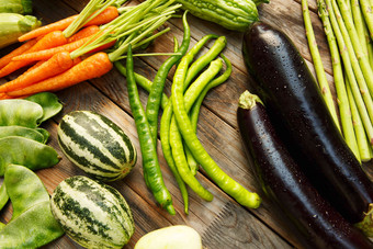 新鲜蔬菜蔬菜豆角户内氛围素材