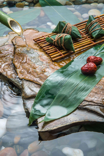 粽叶传统文化饮食文化粽子氛围照片