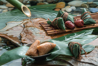 粽叶东方美食传统概念摄影