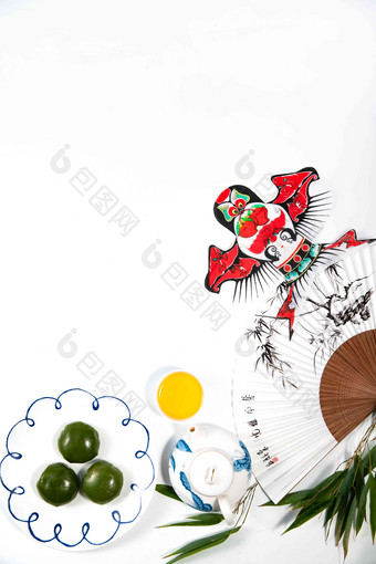 青团和中国传统文化工艺品糕点镜头