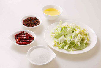 炒圆白菜的食材彩色图片图片