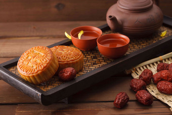 静物月饼和红枣传统文化高质量影相