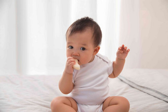 可爱宝宝宝宝中国水平构图婴儿服装清晰镜头