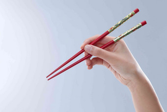 手拿筷子筷子相片