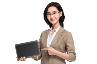 青年女教师拿着平板电脑电脑清晰素材