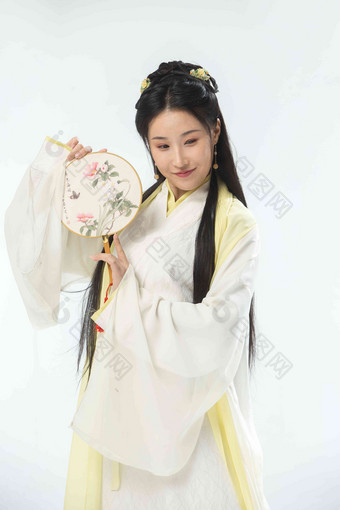青年女人古装发髻中国元素历史服装高端相片