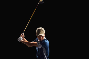 高尔夫动员高尔夫球摄影黑色背景