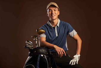 高尔夫动员高尔夫球杆轻松亚洲写实图片
