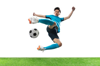 踢球运动一个人体育活动高端相片
