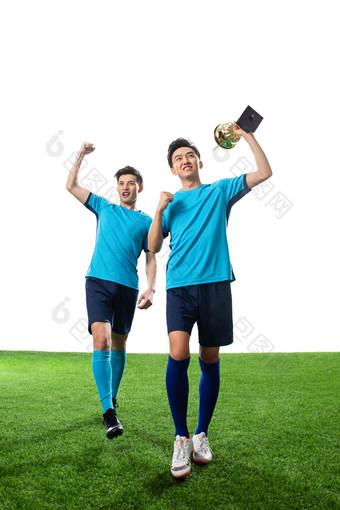 <strong>足球</strong>运动员欢呼获奖运动服高端摄影