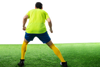 <strong>足球</strong>运动员站着球场上人高质量摄影