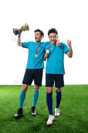 足球运动员欢呼获奖振臂高呼图片