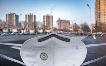 城市背景下的N95口罩防流感口罩影相