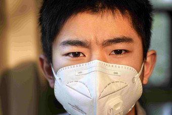 戴口罩肖像特写预防病毒男孩摄影亚洲清晰影相