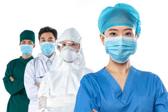戴着口罩的医务工作者工作服图片