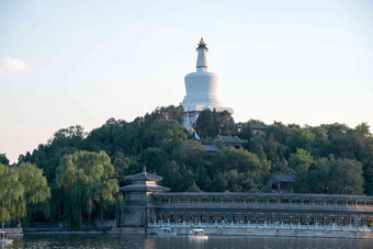 北京公园建筑船摄影