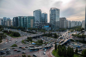 北京市东直门建筑群彩色图片拍摄