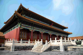 北京故宫紫禁城园林远古的清晰素材