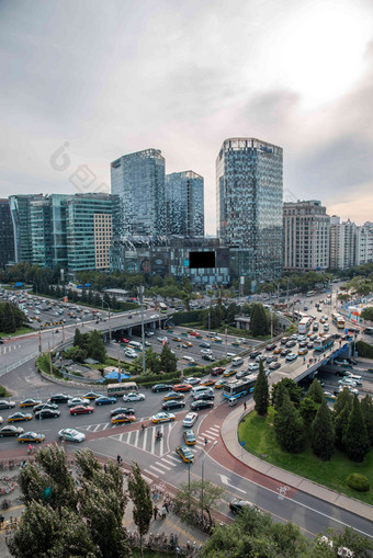 北京市东直门建筑群东二环写实素材