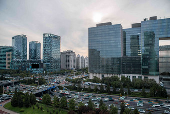 北京市东直门建筑群街道写实拍摄