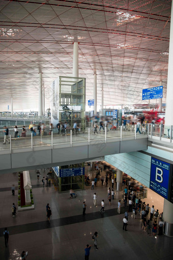 北京首都国际机场大厅无法辨认的人高质量影相