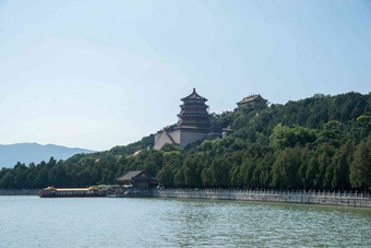 北京颐和园湖城市美景高质量影相