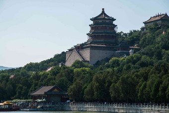 北京颐和园户外城市旅游胜地高端镜头