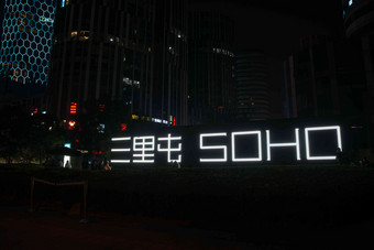 北京三里屯SOHO夜景首都清晰照片