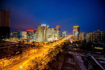 北京城市夜景彩色图片素材