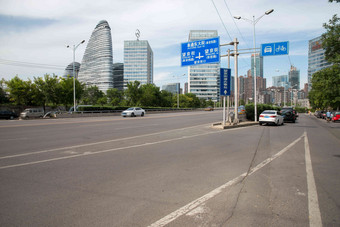 首都建筑指示牌城市道路清晰素材