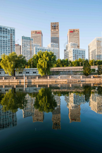 北京建筑水绿色彩色图片写实场景