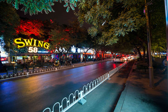 北京夜景<strong>建筑</strong>广告牌镜头