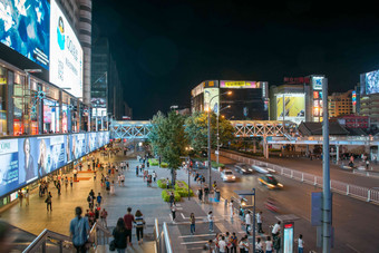 北京西单商业街首都高端摄影图